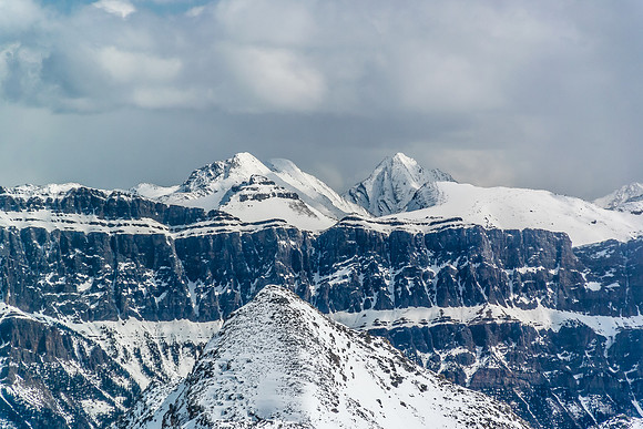 Block and Noetic show up over Castle Mountain's ridge.