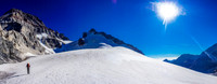 Assiniboine on the left and Sturdee on the right. We access the Assiniboine / Strom col on the left.
