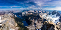 Incredible scenery from the summit of Lunette. The views of Gloria and Marvel Lakes are better from Lunette than from Assiniboine.