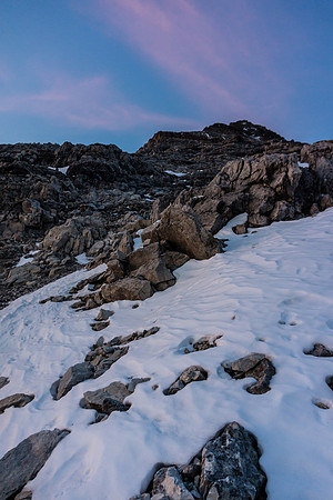 Looking up the northeast ridge - it looks steep!