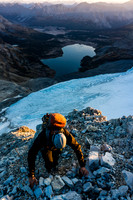 Climbing the lower ridge beneath the red band.