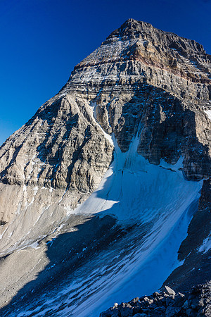 The very impressive (intimidating?) north face of Mount Assiniboine.