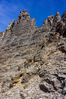 Kev works his way down along the gully separating Assiniboine and Lunette.