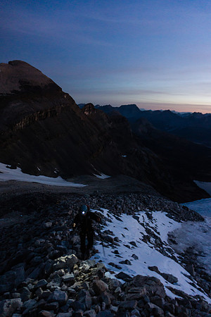 Stumbling over boulders in the dark, trying to find the highway to the lower route, which we know has to be somewhere