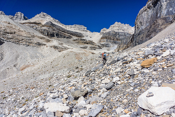Loose slopes to the Sturdee Glacier.