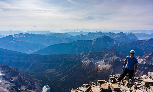 Kev on the summit of Lunette Peak.