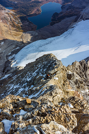 Another shot showing how steep and exposed the ridge is getting.