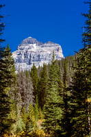 The mighty "A" reveals her SW side as we round the trail towards Assiniboine Lake. Assiniboine on the left and Lunette on the right.