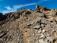Scrambling the upper SE ridge of The Towers.