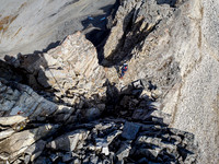 Descending the summit block of Wonder Peak.