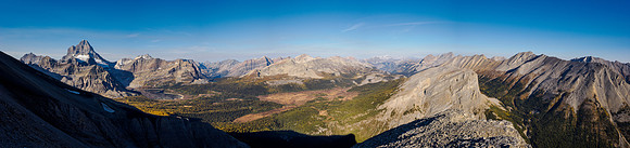 Views over the Assiniboine core area from Cascade Rock.