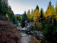 Hiking from Lake Magog up the Wonder Pass Trail.