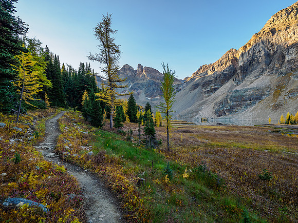 Hiking from Lake Magog up the Wonder Pass Trail.