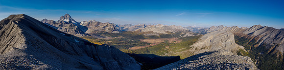 Views over the Assiniboine core area from Cascade Rock.