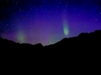 An iPhone photo of the northern lights as we get out of the tents at Og Lake.