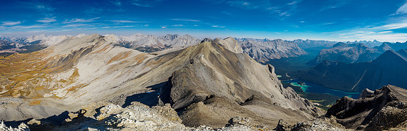 Scrambling to the summit of Wonder Peak. Views back over Ely's Dome and Mount Cautley.