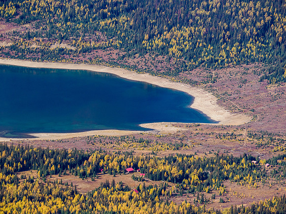 Lake Magog and the Assiniboine Lodge.