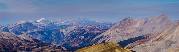 Views over Citadel pass to Mount Ball. Golden and Nasswald at right.