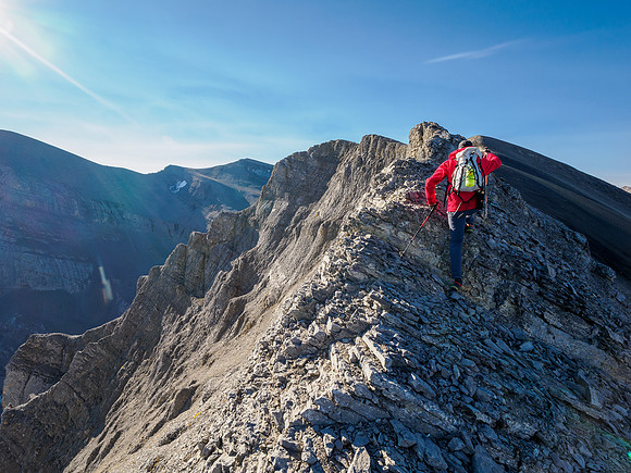 Returning to the north ridge of Cautley from Cascade Rock.