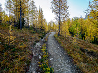 Hiking from Lake Magog up the Wonder Pass Trail.