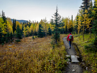 Hiking from Lake Magog up the Wonder Pass Trail.