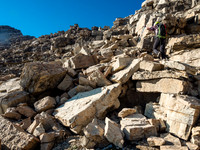Don't underestimate the looseness of the terrain on the larger Assiniboine peaks.