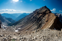 From the shared col / ridge with Brussilof, this is looking up the south ridge of Alcantara.