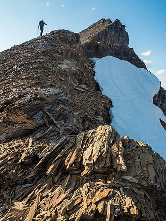 Soft, evening lighting as we finally get close to the final summit slopes. The south ridge just got easier and easier the higher we went.