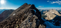 Sticking to the ridge crest provided the best scrambling and views - especially to our right over Aurora and Byng.
