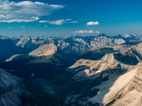 Looking over Marvel Pass towards Owl Lake (mid center) with Marvel Peak to the left of the lake and pass.