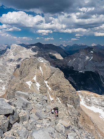 It's all steep, loose, blocky and ledged terrain. Just don't trust ANYTHING to your full body weight and make sure you are ready for slippage at any moment.