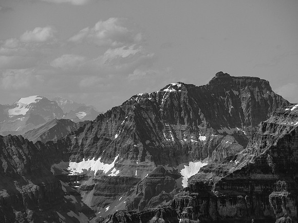The Monarch looms in front of a distant Mount Ball and even Mount Temple is visible far to the NW.