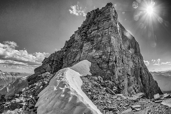 Looking back up the crux wall / crack / chimney.