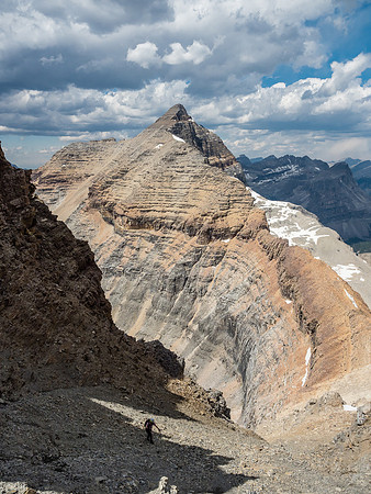 Big terrain just above the snow gullies looking back towards Alcantara.