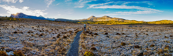 Hiking the Sunshine Meadows to Howard Douglas Lake.