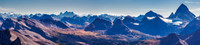 King George and the royal group over Wonder Pass. Assiniboine at right.
