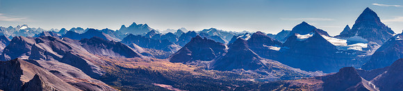 King George and the royal group over Wonder Pass. Assiniboine at right.