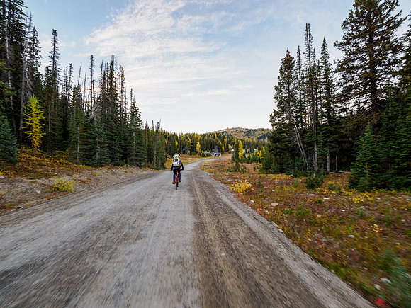 Biking up the Sunshine Road.