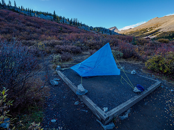 My Zpacks Solo Plex tent at the Og Lake campground.