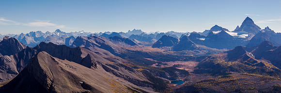 Og and Magog Lakes under Mount Assiniboine.