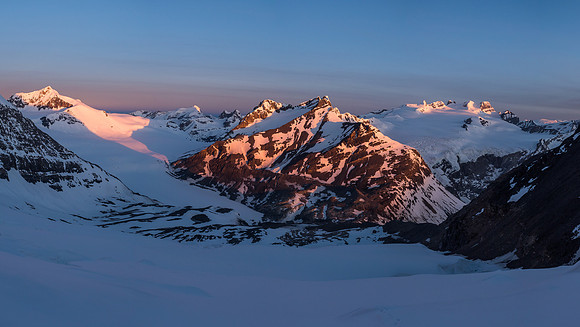 Alpenglow behind us.