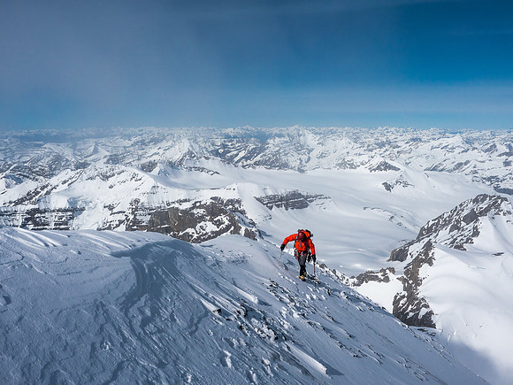 Mike approaches the summit of Mount Forbes!