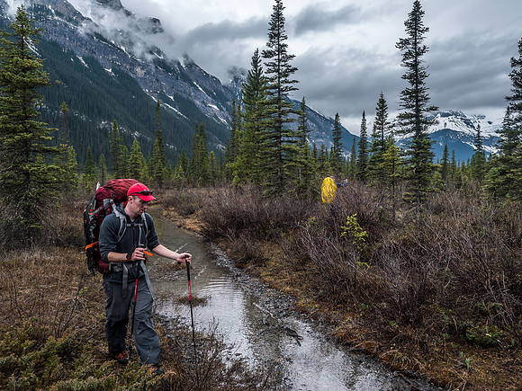 We got a bit off track in a section of swamp about 2km west of Glacier Lake.