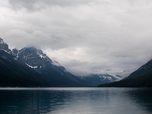 Glacier Lake from near the campground - a perfect hiking approach day with clouds and cool temperatures.