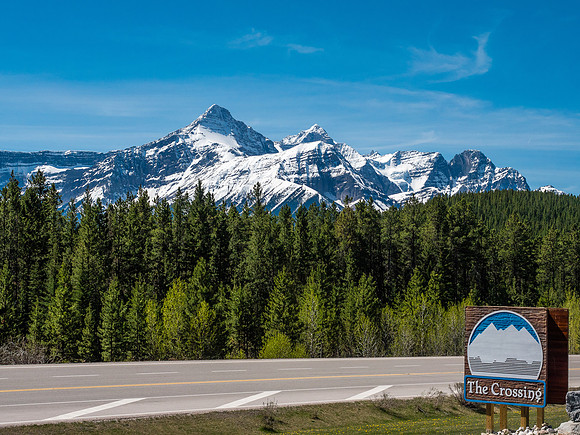 I had heard that Forbes wasn't visible from the highway but this is untrue. We stopped for water at The Crossing and I snapped this photo