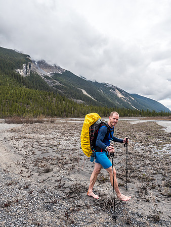 Easy crossing of the Glacier River.