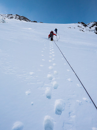 It's a steep grind up the NW face!