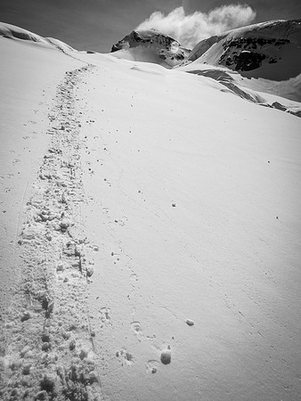 Looking back at our tracks.