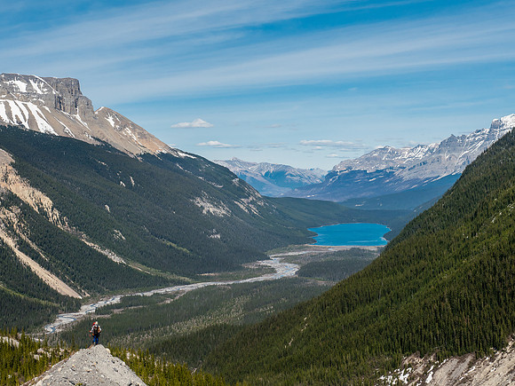 Looking down valley to Glacier Lake.