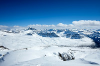 Descending the summit ridge.